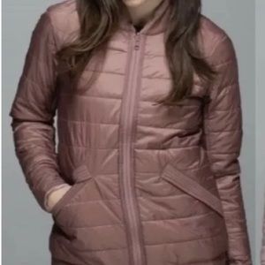 Lululemon The Bomb Bomber Reversible Jacket Bark Berry Rose Pink